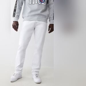 NWT True Religion White Ricky Flap Straight Leg Jeans Size 36